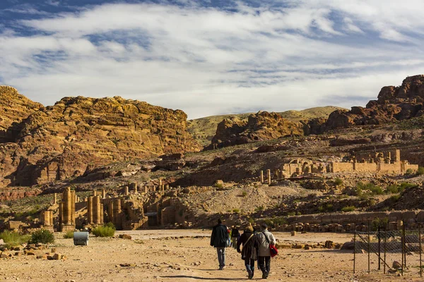 Jordanien Antika Petra Januari 2017 Tourist Komplex Den Antika Staden — Stockfoto