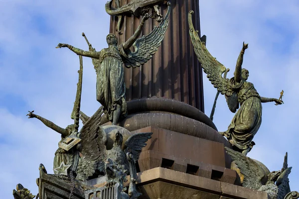 Elementy Pomnika Columbus Barcelonie Hiszpanii — Zdjęcie stockowe