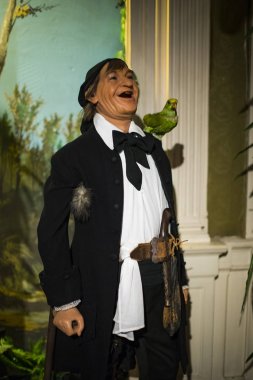 Barcelona, İspanya - 11 Ocak 2018: balmumu Müzesi rakamlar sokak Las Ramblas Barselona. 