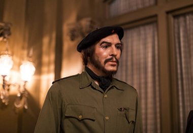 Barcelona, İspanya - 11 Ocak 2018: balmumu Müzesi rakamlar sokak Las Ramblas Barselona. 