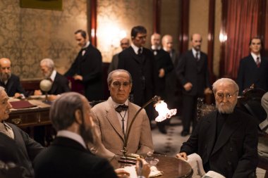 Barcelona, İspanya - 11 Ocak 2018: balmumu Müzesi rakamlar sokak Las Ramblas Barselona. 