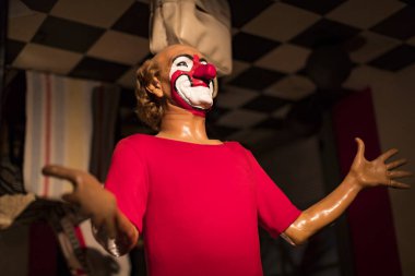 Barcelona, İspanya - 11 Ocak 2018: balmumu Müzesi rakamlar sokak Las Ramblas Barselona. 