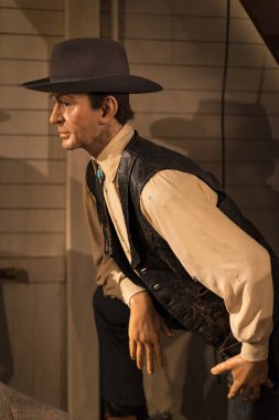 Barcelona, İspanya - 11 Ocak 2018: balmumu Müzesi rakamlar sokak Las Ramblas Barselona. 