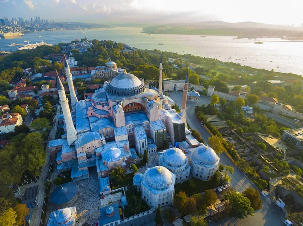 Panorama Över Istanbul Från Ett Fågelperspektiv Skjuten Brummande — Stockfoto