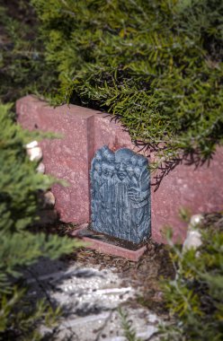 Latrun, İsrail - 23 Kasım 2017: minyatür mimari simge yapılar İsrail Açık Hava Müzesi. 