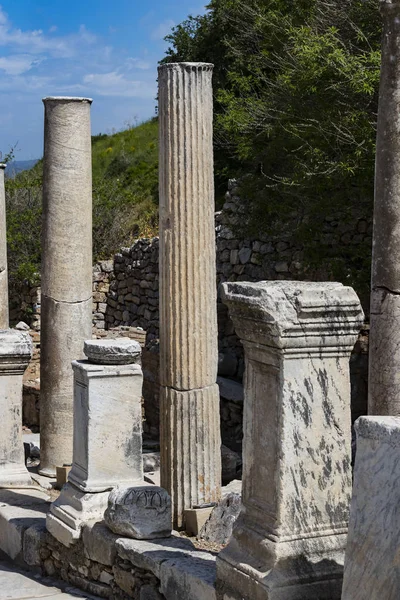 Las Ruinas Antigua Ciudad Antigua Éfeso Edificio Biblioteca Celso Los — Foto de Stock