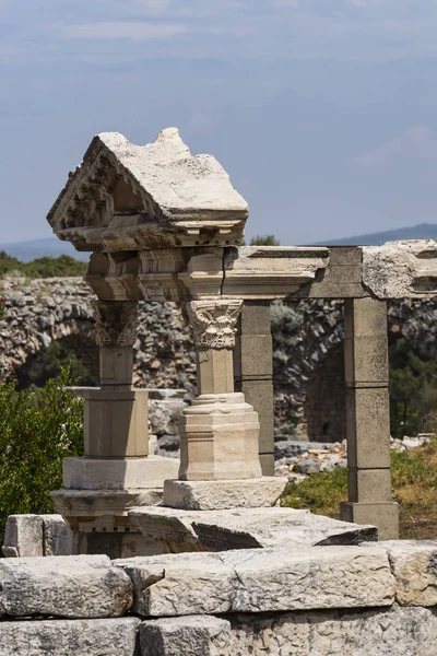 Rovine Dell Antica Città Efeso Edificio Biblioteca Celso Templi Colonne — Foto Stock