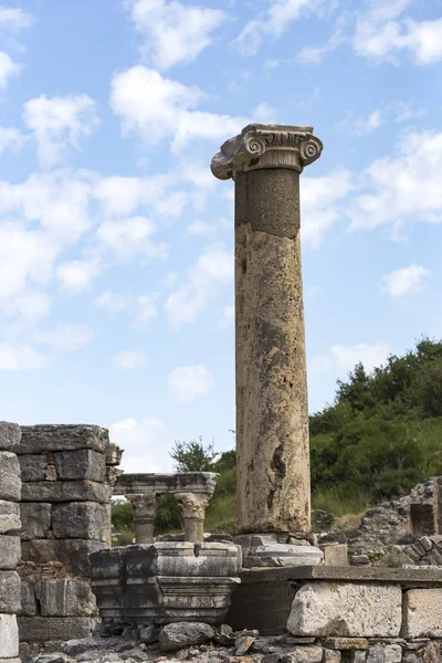 Rovine Dell Antica Città Efeso Edificio Biblioteca Celso Templi Colonne — Foto Stock