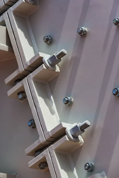 Background Metal Bolts Nuts Shot Closeup — Stock Photo, Image