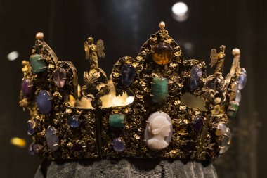 MÜZİK, Almanya - 27 Kasım 2018: Bavyera krallarının Münih 'teki Bavyera krallığının konutundaki hazineleri ve eserleri. 