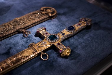 MÜZİK, Almanya - 27 Kasım 2018: Bavyera krallarının Münih 'teki Bavyera krallığının konutundaki hazineleri ve eserleri. 