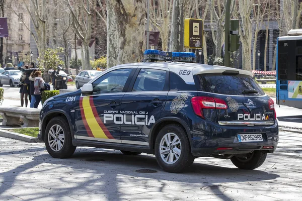 Мадрид Іспанія Березня 2018 Поліцейські Вулицях Міста Спостерігають Наказом — стокове фото