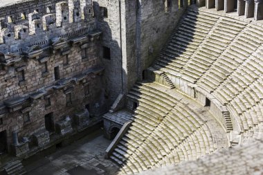 İstanbul, Türkiye - 9 Ekim 2015: İstanbul, Türkiye 'de Antik Dünya Mimarisi Minyatürünün minyatür kopyaları.