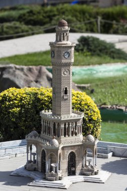 İstanbul, Türkiye - 9 Ekim 2015: İstanbul, Türkiye 'de Antik Dünya Mimarisi Minyatürünün minyatür kopyaları.