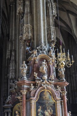 23 Ağustos 2017, Viyana, Avusturya: mimari unsurları vardır Avusturya Viyana'da St Stephen Kilisesi. 