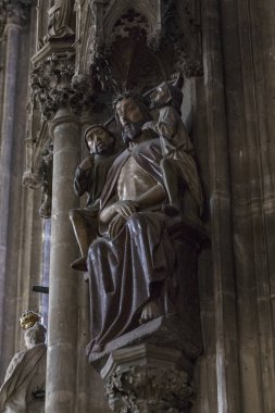 23 Ağustos 2017, Viyana, Avusturya: mimari unsurları vardır Avusturya Viyana'da St Stephen Kilisesi. 