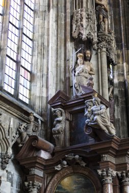 23 Ağustos 2017, Viyana, Avusturya: mimari unsurları vardır Avusturya Viyana'da St Stephen Kilisesi.