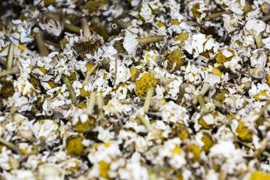 Egzotik baharatlar. İstanbul 'daki Mısır pazarının raflarında Doğu tatlıları.