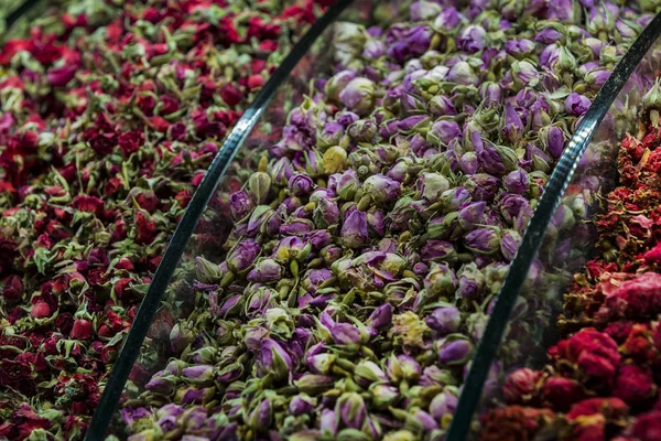 Exotic Spices Oriental Sweets Shelves Egyptian Market Istanbul — Stock Photo, Image