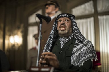 Barcelona, İspanya - 11 Ocak 2018: balmumu Müzesi rakamlar sokak Las Ramblas Barselona. 