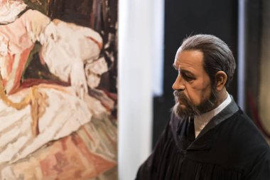 Barcelona, İspanya - 11 Ocak 2018: balmumu Müzesi rakamlar sokak Las Ramblas Barselona. 