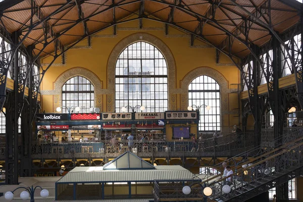 Будапест Хангария Августа 2017 Большой Центральный Рынок Будапешта Место Посещения — стоковое фото