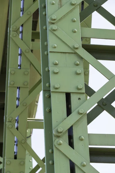 Partes Metálicas Las Juntas Remache Pernos Construcción Del Puente —  Fotos de Stock