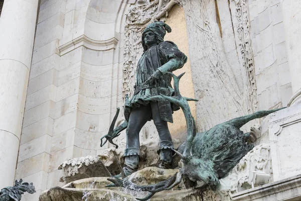 Elementi Della Fontana Caccia Mattia Palazzo Reale Budapest — Foto Stock