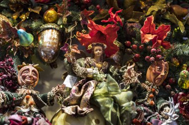 Budapeşte, Macaristan. 23 Haziran, 2017: Noel alışveriş Hatıra Eşyası ve takı içinde şehir, Sainte-Andre Macaristan. 