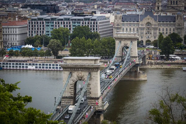 ハンガリー ブダペスト2017年6月23日 ドナウ川河畔のブダペストパノラマ — ストック写真