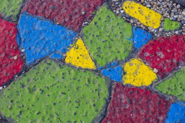 Renkli boyayla boyanmış asfalt rengi soyut arkaplan.