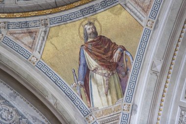 BUDAPEST, EGER - 22 AUGUST 2017: Elements of the interior of the interior of St. John's Basilica, Eger on Hungary 