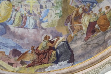 BUDAPEST, EGER - 22 AUGUST 2017: Elements of the interior of the interior of St. John's Basilica, Eger on Hungary 