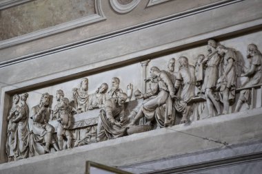 BUDAPEST, EGER - 22 AUGUST 2017: Elements of the interior of the interior of St. John's Basilica, Eger on Hungary 