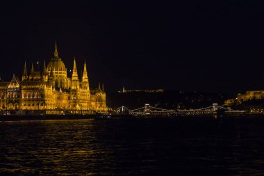 Budapeşte, Macaristan. 23 Haziran 2017: Tuna Nehri 'nden Budapeşte' nin mimari öğeleri.