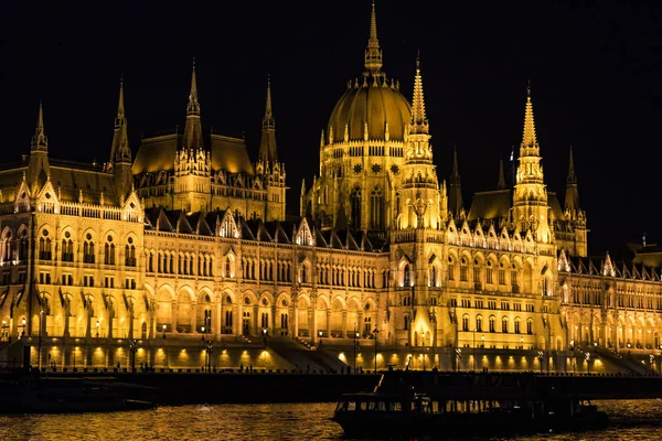 Budapeszt Węgry Czerwca 2017 Elementy Architektury Nocnego Miasta Budapesztu Nad Obrazek Stockowy