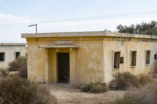 Mar Muerto Israel Noviembre 2017 Cuartel Abandonado Del Ejército Jordano — Foto de Stock