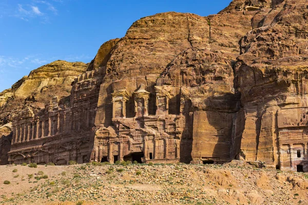 Antiga Cidade Rochosa Abandonada Petra Jordânia Atração Turística — Fotografia de Stock