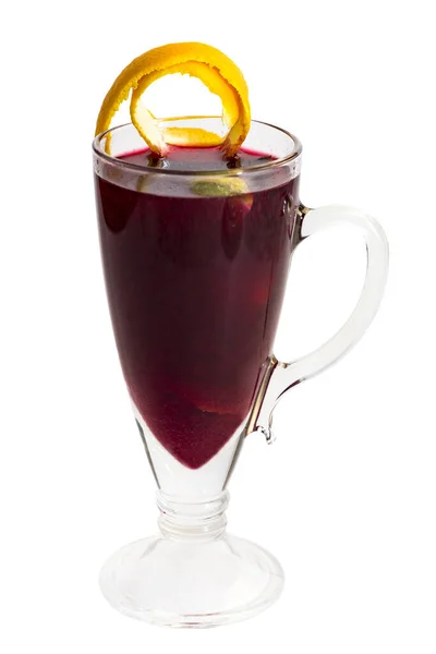 Frukt Och Bär Glögg Vin Vit Bakgrund Skott Närbild — Stockfoto