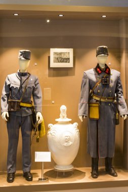 Budapeşte, Macaristan - 22 Ağustos 2017: tarihsel sergiler ve savaş konulu kompozisyonlar Macar ordusunun askeri Tarih Müzesi. 