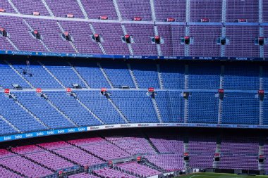  Barcelona, İspanya - 12 Ocak 2018: stadyum standları ve kapalı alanlarda, Camp Nou Barcelona İspanya İç 