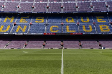  Barcelona, İspanya - 12 Ocak 2018: stadyum standları ve kapalı alanlarda, Camp Nou Barcelona İspanya İç 