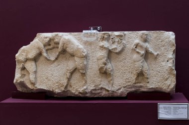 Istanbul, Türkiye - 4 Nisan, 2017: Arkeoloji Müzesi İstanbul, antik sergileyen bugünkü Türkiye Cumhuriyeti topraklarında yaşayan eski imparatorlukların