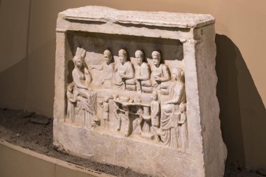 Istanbul, Türkiye - 4 Nisan, 2017: Arkeoloji Müzesi İstanbul, antik sergileyen bugünkü Türkiye Cumhuriyeti topraklarında yaşayan eski imparatorlukların