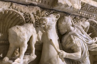 Istanbul, Türkiye - 4 Nisan, 2017: Arkeoloji Müzesi İstanbul, antik sergileyen bugünkü Türkiye Cumhuriyeti topraklarında yaşayan eski imparatorlukların