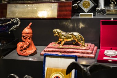 Münih, Almanya - 25 Kasım 2018: Başarıları Müzesi futbol kulübü Munich Bavyera Allianz Arena topraklarında bulunan.