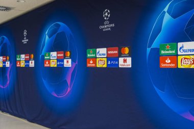 Münih, Almanya - 25 Kasım 2018: Ev stadyumu Allianz Arena Futbol Kulübü Munich Bavyera İçişleri.
