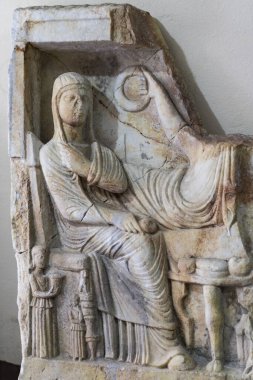 Istanbul, Türkiye - 4 Nisan, 2017: Arkeoloji Müzesi İstanbul, antik sergileyen bugünkü Türkiye Cumhuriyeti topraklarında yaşayan eski imparatorlukların