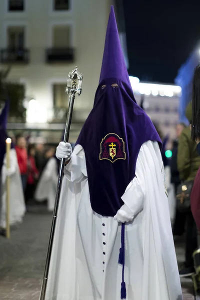 Madrid Španělsko Března 2018 Tradiční Profese Náboženských Katolických Řádů Průběhu — Stock fotografie