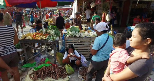 Nido Filipinas Feb 2016 Mercado Mariscos Verduras Para Residentes Turistas — Foto de Stock